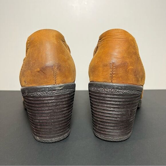 Womens BOC Born Concept Brown Leather Slip On Block Heeled Shoes / Size 9 - Picture 8 of 9